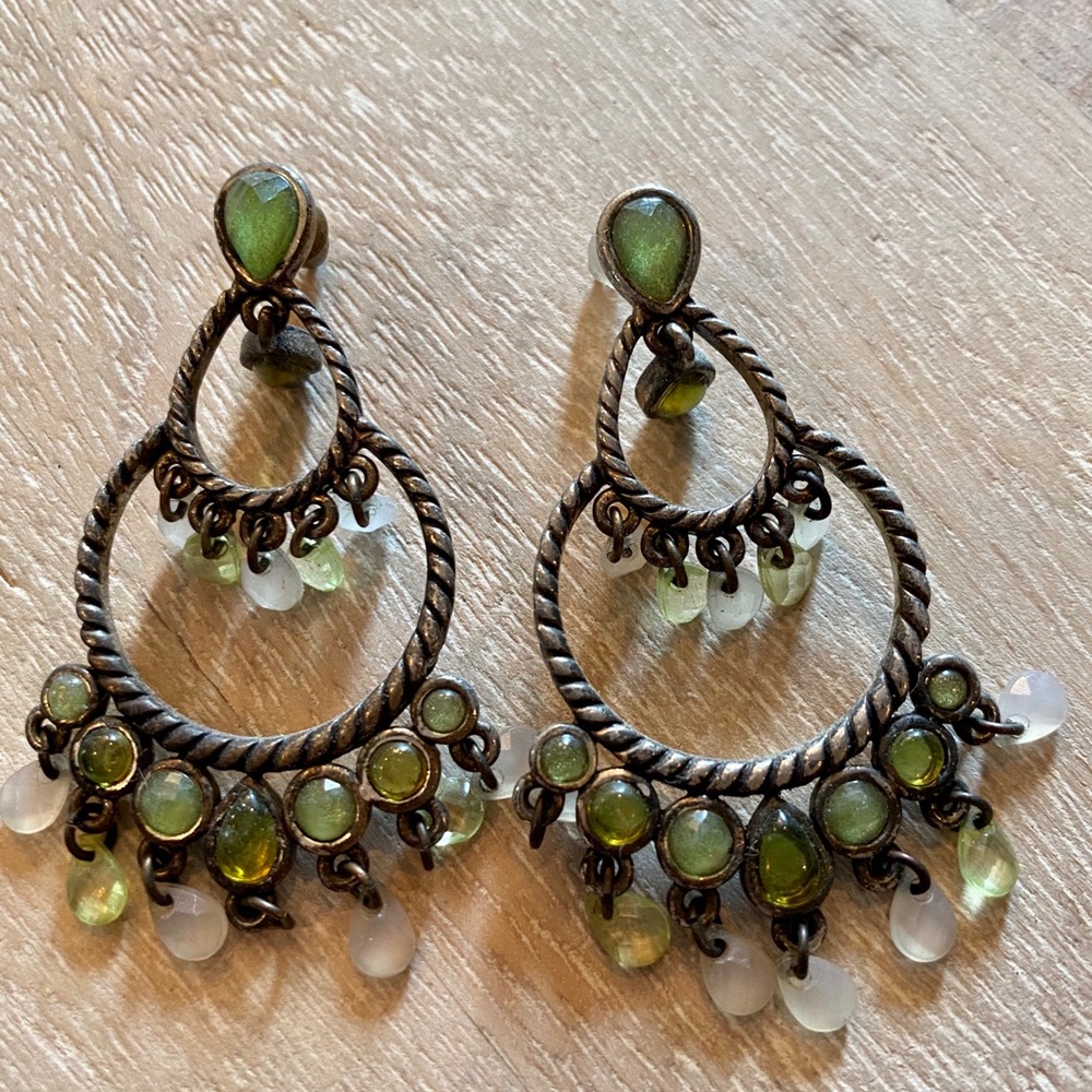Green and turquoise drop earrings from Target